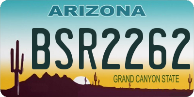 AZ license plate BSR2262