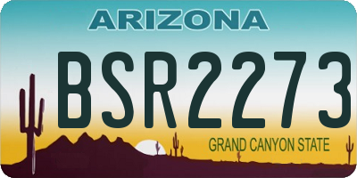 AZ license plate BSR2273