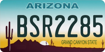 AZ license plate BSR2285