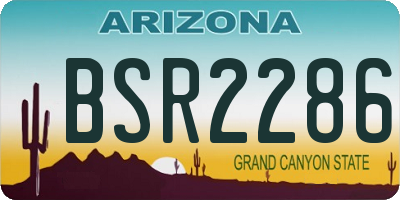 AZ license plate BSR2286