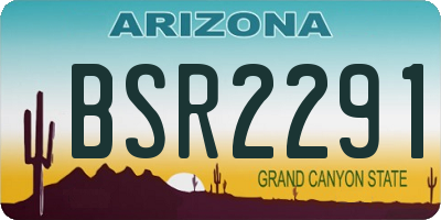 AZ license plate BSR2291