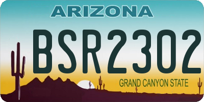 AZ license plate BSR2302