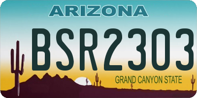 AZ license plate BSR2303