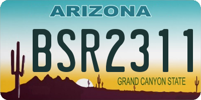 AZ license plate BSR2311