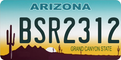 AZ license plate BSR2312