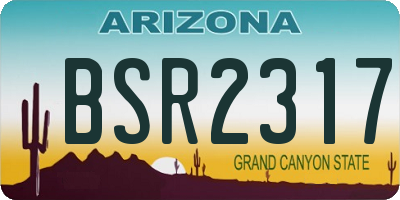 AZ license plate BSR2317