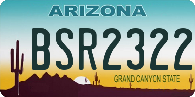 AZ license plate BSR2322