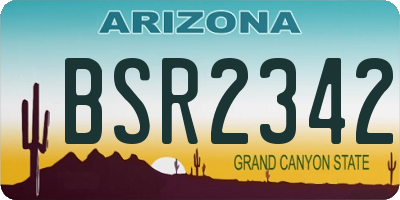 AZ license plate BSR2342