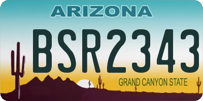 AZ license plate BSR2343