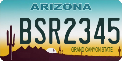 AZ license plate BSR2345