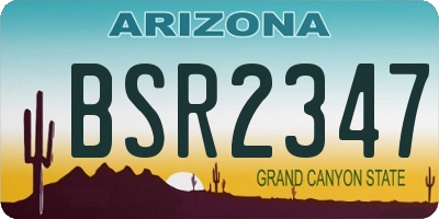 AZ license plate BSR2347