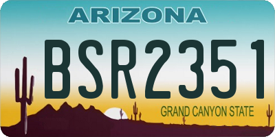 AZ license plate BSR2351