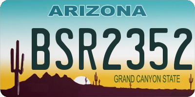 AZ license plate BSR2352