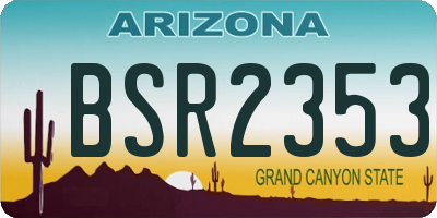 AZ license plate BSR2353