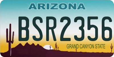 AZ license plate BSR2356