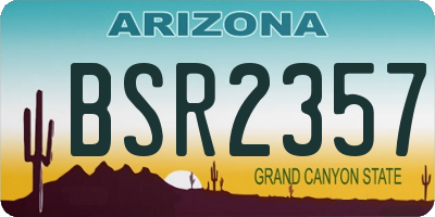 AZ license plate BSR2357