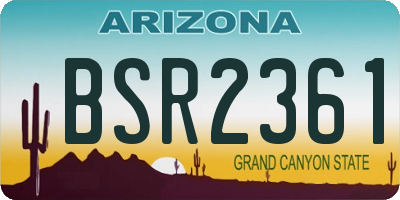 AZ license plate BSR2361