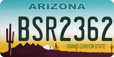 AZ license plate BSR2362