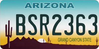 AZ license plate BSR2363