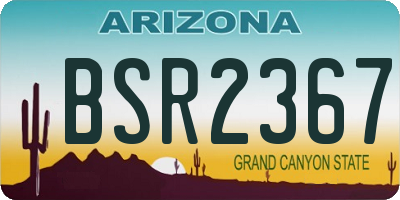 AZ license plate BSR2367