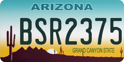 AZ license plate BSR2375