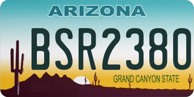 AZ license plate BSR2380