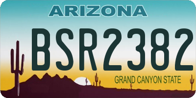 AZ license plate BSR2382