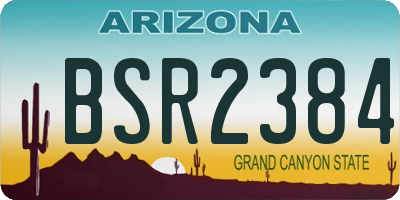 AZ license plate BSR2384