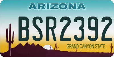 AZ license plate BSR2392