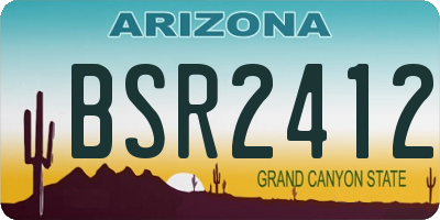 AZ license plate BSR2412