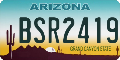 AZ license plate BSR2419