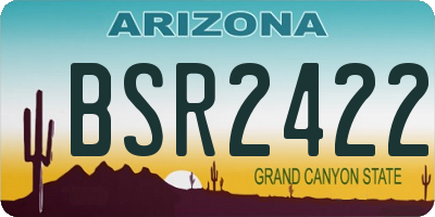 AZ license plate BSR2422