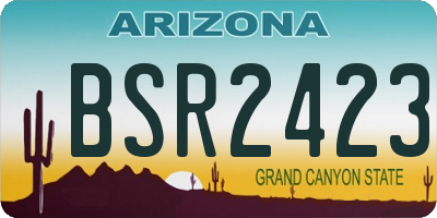 AZ license plate BSR2423