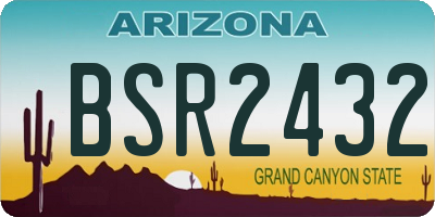 AZ license plate BSR2432