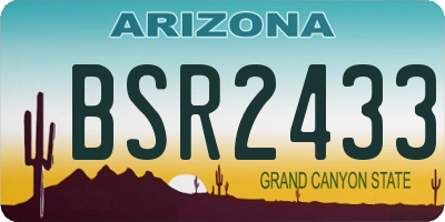 AZ license plate BSR2433