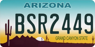 AZ license plate BSR2449