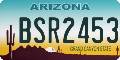 AZ license plate BSR2453