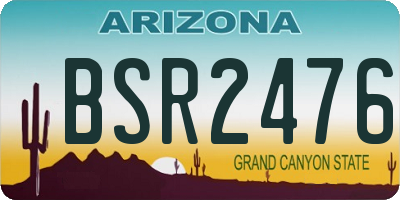 AZ license plate BSR2476