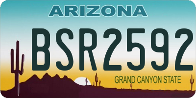 AZ license plate BSR2592