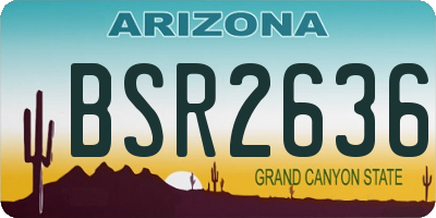 AZ license plate BSR2636