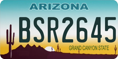 AZ license plate BSR2645