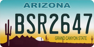 AZ license plate BSR2647