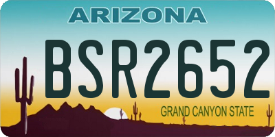 AZ license plate BSR2652