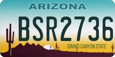 AZ license plate BSR2736