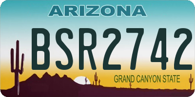 AZ license plate BSR2742