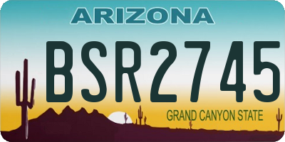 AZ license plate BSR2745