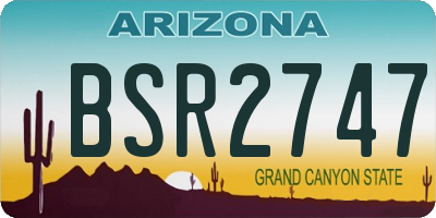 AZ license plate BSR2747