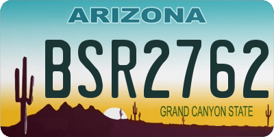 AZ license plate BSR2762