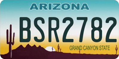 AZ license plate BSR2782