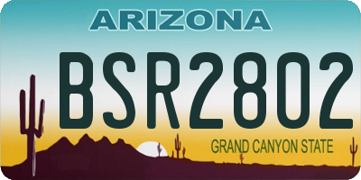 AZ license plate BSR2802